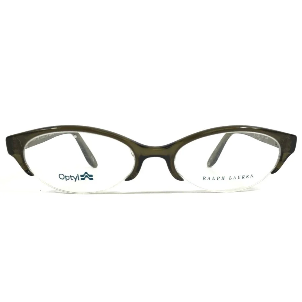 Ralph Lauren Eyeglasses Frames RL693 W9Y Clear Shiny Green Half Rim 50-17-135